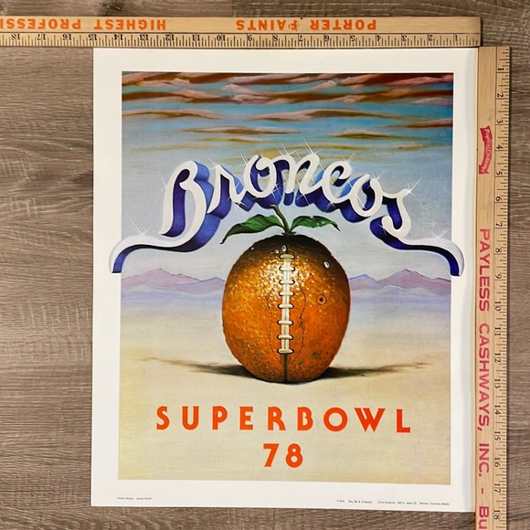 Vintage Denver Broncos Super Bowl XII 1978 “Orange Crush” Art Print RARE 18”x15” - Picture 2 of 8
